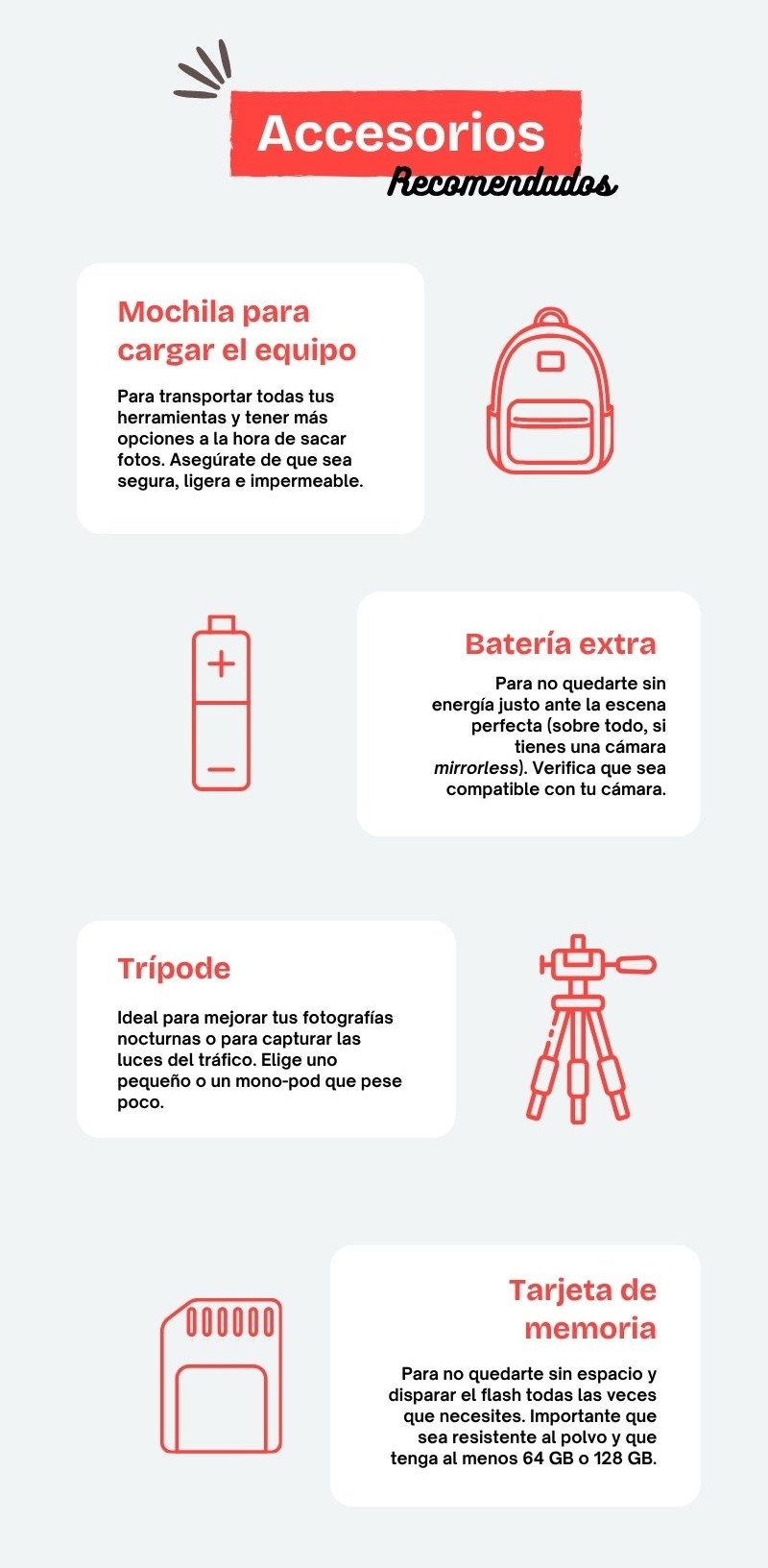 Accesorios para fotograf&iacute;a urbana