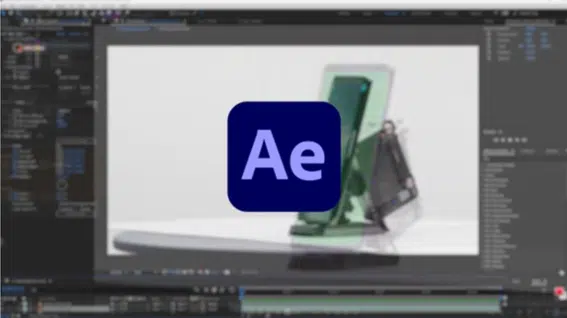 En la fotografía, el software de Adobe After Effects en funcionamiento