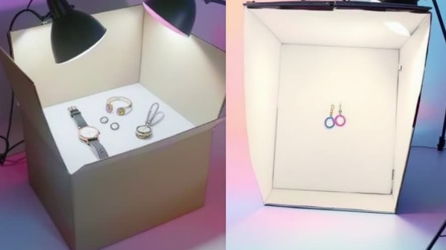 Alajas dentro de una caja de luz para fotograf&iacute;a