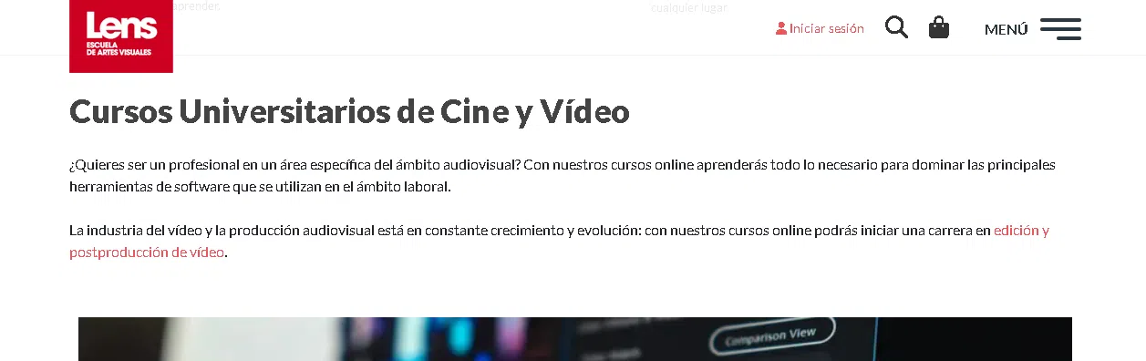 Curso Profesional de Edici&oacute;n y Postproducci&oacute;n &ndash; LENS / Curso Universitario