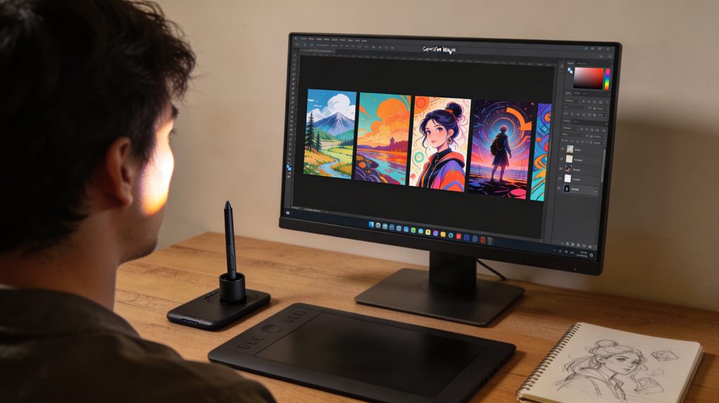 escuela audiovisual, Ilustraci&oacute;n con inteligencia artificial